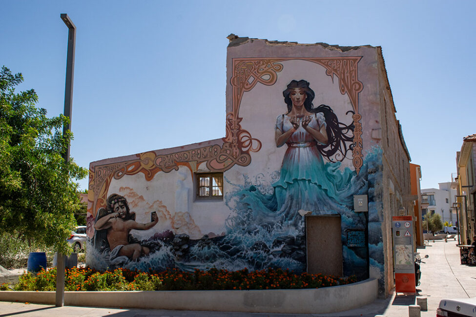 Street art murals along Old Town walls